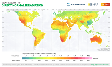 World DNI Solar-resource-map GlobalSolarAtlas World-Bank-Esmap-Solargis