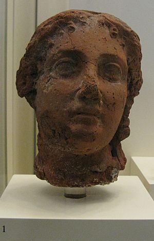 Πήλινη κεφαλή της βασίλισσας Αρσινόης, αδερφής και συζύγου του βασιλιά Πτολεμαίου Β (4334588370)