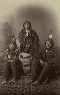 Wounded Yellow Robe, Henry Standing Bear, and Chauncey Yellow Robe in 1883