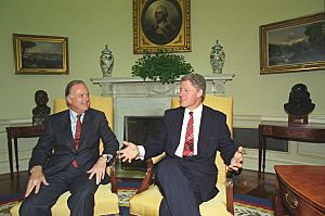 Bill Clinton and Richard Riordan