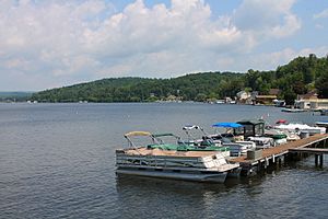 Boats on Harveys Lake