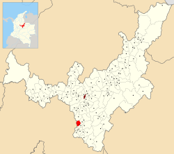 Location of the municipality and town of La Capilla in the Boyacá Department of Colombia