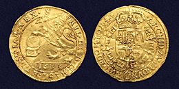 King Spain Philip IV gouden souverein Doornik 1633