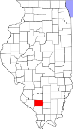 Map of Illinois highlighting Perry County