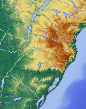 Mapa de relevo do Sul do Brasil