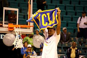 Norman Powell with UCLA banner