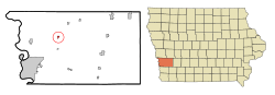 Location of Underwood, Iowa
