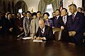 President Gerald R. Ford Signing a Proclamation Confirming the Termination of Executive Order 9066 in the Cabinet Room - NARA - 30805921