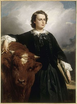 Rosa Bonheur with Bull , by E L Dubufe