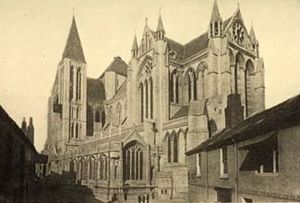 Truro Cathedral in 1905, before completion of its spire