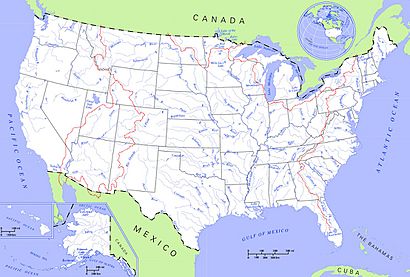 US map - rivers and lakes3