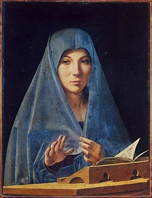 Virgin Annunciate (by Antonello da Messina) - Galleria Regionale della Sicilia, Palermo