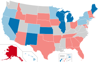 2018 United States gubernatorial election results.svg