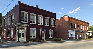 Buildings in downtown Jackson, with the Bank of Northampton on the left