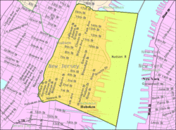 Census Bureau map of Hoboken, New Jersey