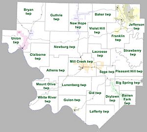 Izard County Arkansas 2010 Township Map large