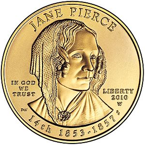 Jane Pierce First Spouse Coin obverse
