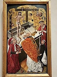 Mass of St. Gregory, c. 1490, attributed to Diego de la Cruz, oil and gold on panel (Philadelphia Museum of Art)