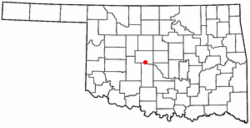 Location of Union City, Oklahoma