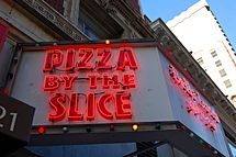 Pizza By The Slice sign