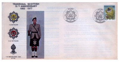 SADF Transvaal Scottish Regiment 75 anniversary commemorative letter
