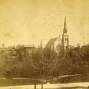 University Park and Second Presbyterian Church from New York Avenue, Indianapolis (1873)