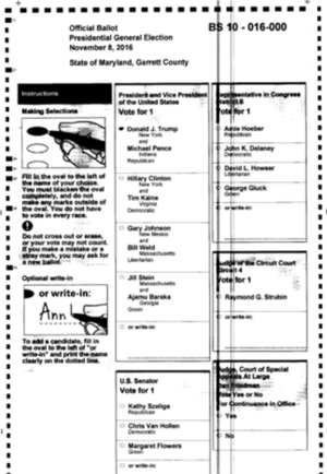 Black line on scanned ballot