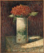 Georges Seurat, c.1879-81, Vase of Flowers, oil on canvas, 46.3 x 38.5 cm, Fogg Museum
