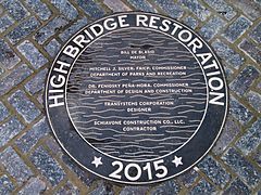 High Bridge re-opening - plaque High Bridge Restoration