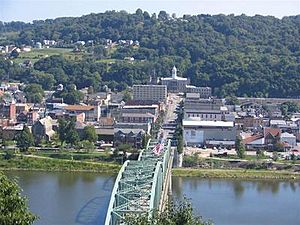 The Kittanning Citizens Bridge, Armstrong County Courthouse, and downtown of Kittanning