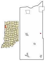 Location of Mount Ayr in Newton County, Indiana.