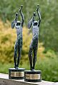 Roger Federer and Serena Williams Annual International Tennis Federation World Champion Trophies by sculptor Laurence Broderick