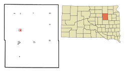 Location in Spink County and the state of South Dakota