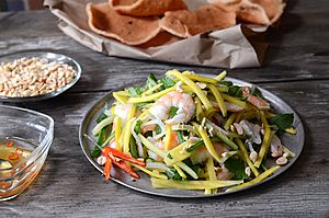 Vietnamese mango salad with shrimp