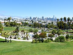 View from top of Mission Dolores Park, SF (July 2017)
