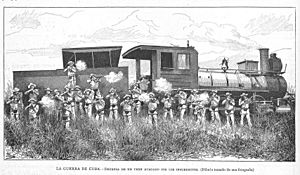 1896-01-06, La Ilustración Artística, La guerra de Cuba, Defensa de un tren atacado por los insurrectos, Passos
