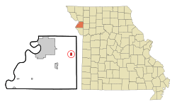 Location of Easton, Missouri