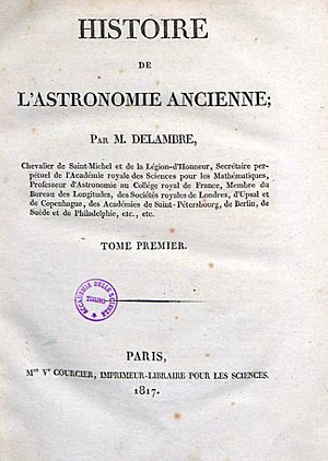 Delambre, Jean Baptiste Joseph – Histoire de l'astronomie ancienne, 1817 – BEIC 618287