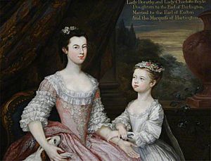 Dorothy Savile, Lady Dorothy Boyle (1724–1742), Countess of Euston, and Her Sister Lady Charlotte Boyle (1731–1754), Later Marchioness of Hartington