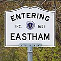 Eastham Massachusetts town sign