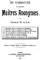 Georges Hulin de Loo - Titlepage Maitres Anonymes 1902