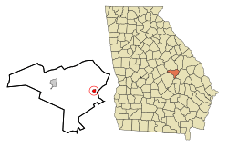 Location in Johnson County and the state of Georgia