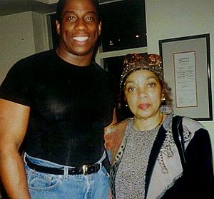 Opera star Stacey Robinson (left) with actress Ruby Dee in 1998