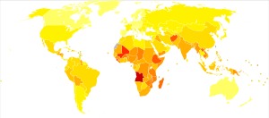 Protein-energy malnutrition world map - DALY - WHO2002