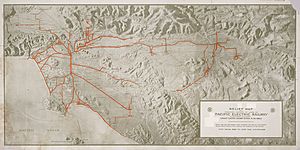Relief map Pacific Electric Railway