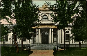 Postcard. Ricks Memorial Library in Yazoo City.