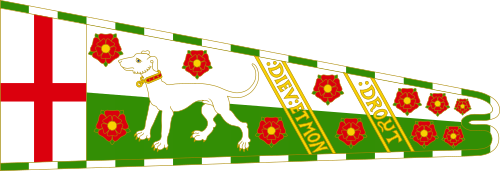 Royal Standard of Henry VII of England (Greyhound and Roses of Lancaster).svg