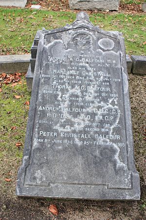 The grave of Andrew Balfour, Grange Cemetery, Edinburgh