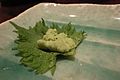 Wasabi on green shiso leaves by june29