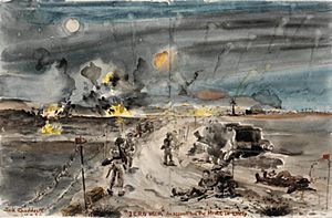 Zero Hour- the Mareth Offensive, 1943. Cameron Highlanders Art.IWMARTLD3398